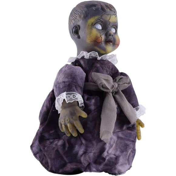 Halloween Decor 1Pcs Scary Haunted Activated Sound Walking Glowing Creepy Doll - Picture 1 of 9